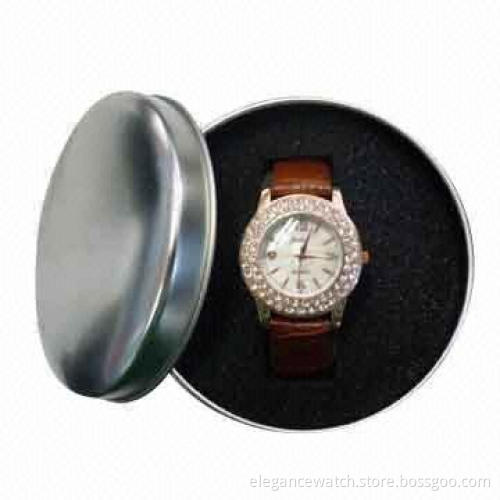 Jewelry watch with tin box, customized dials and colors are accepted